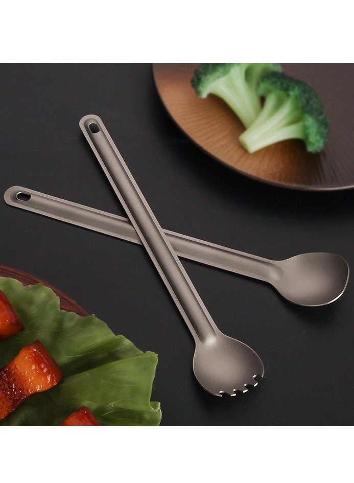 4 Pack Titanium Long Handle Spork and Spoon Set 8.4 Inch Eco-Friendly Ultralight and Portable Camping Utensils Lightweight Soup Spoon Camping Spork for Camping Cookware Wilderness Outdoors Picnics - Image 3